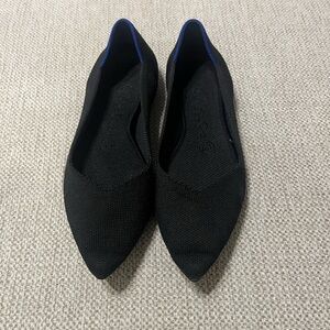 Rothy's The Point Shoes Womens Size 6.5 Black Pointed Toe Washable Flats